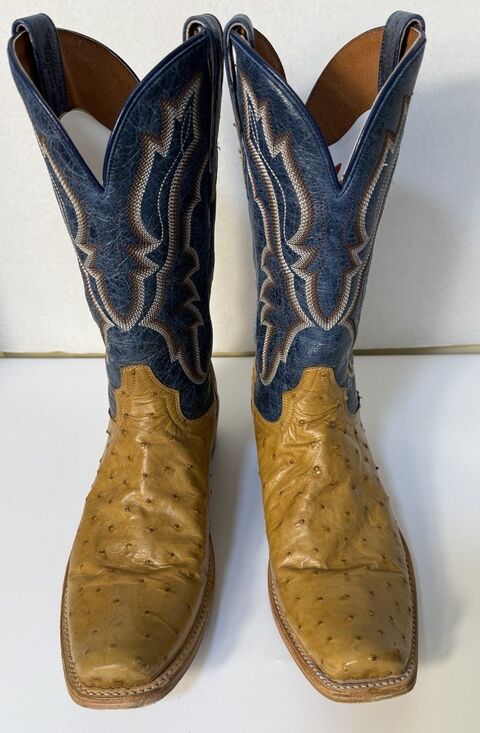 Dan Post Brady Western Boots 10 1/2 D Mens Full Quill Ostrich Square Toe Leather main image 9